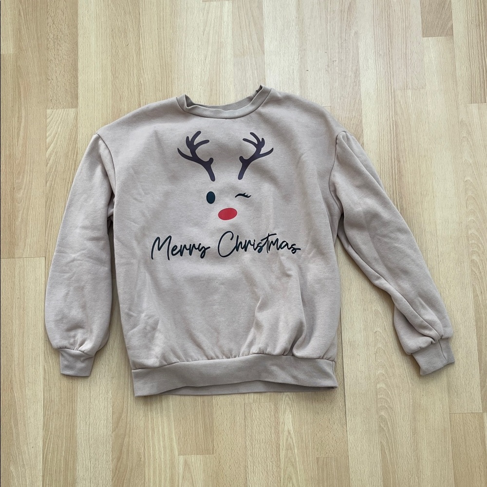 SHEIN Teen Beige and Brown Sweatshirt